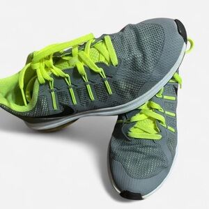 Gray and Neon Green Athletic Sneakers